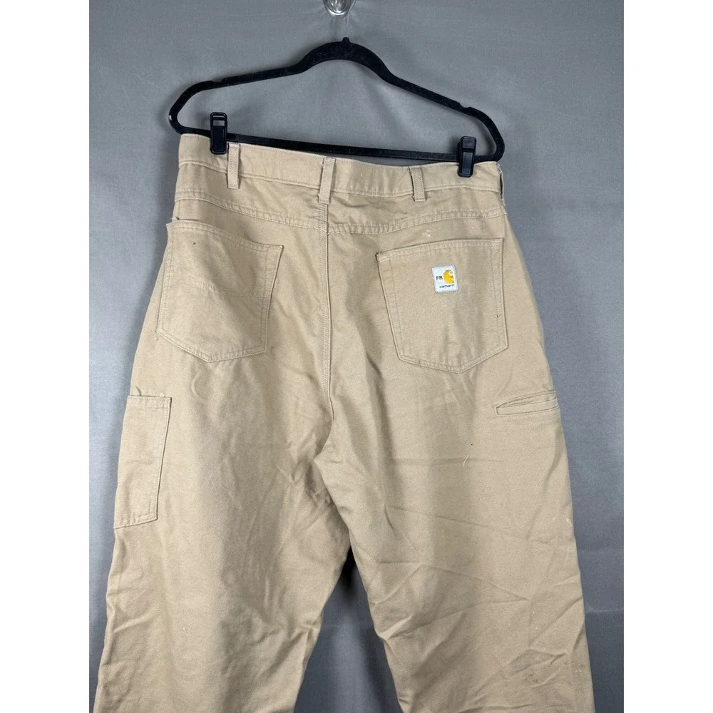 Carhartt FR Flame Resistant Pants Mens 36x36Tan Loose Fit Canvas Work Trousers